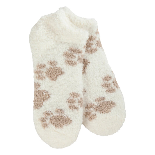 749617 WSCZLOW World's Softest Socks Cozy Low Crew Stone Paw 0