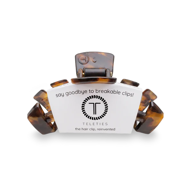 TT-FCM01-001 Teleties Med Flat Round Clip Tortoise 0