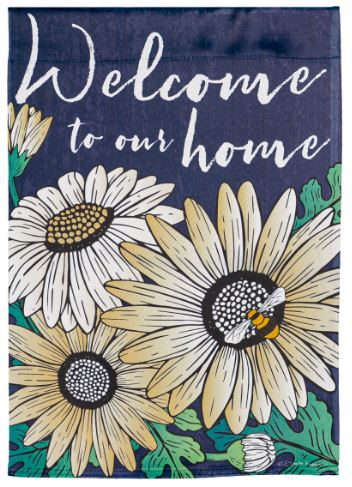 Home Daisies Garden Suede Flag