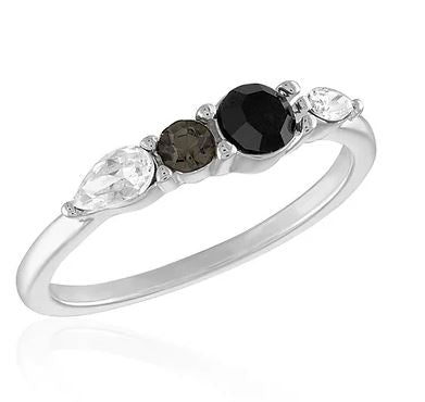 Stacks Black Multi Transitioning Stone Ring
