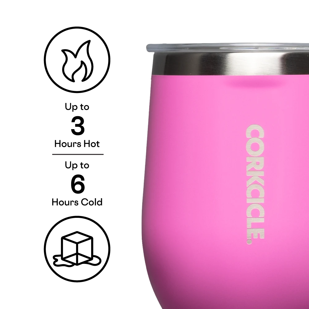 Corkcicle 12oz Stemless Wine Cup - Miami Pink