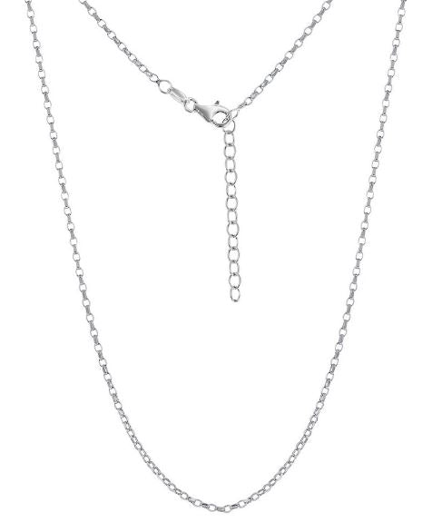 Sterling Silver 16" + 2" Diamond Cut Rolo Chain