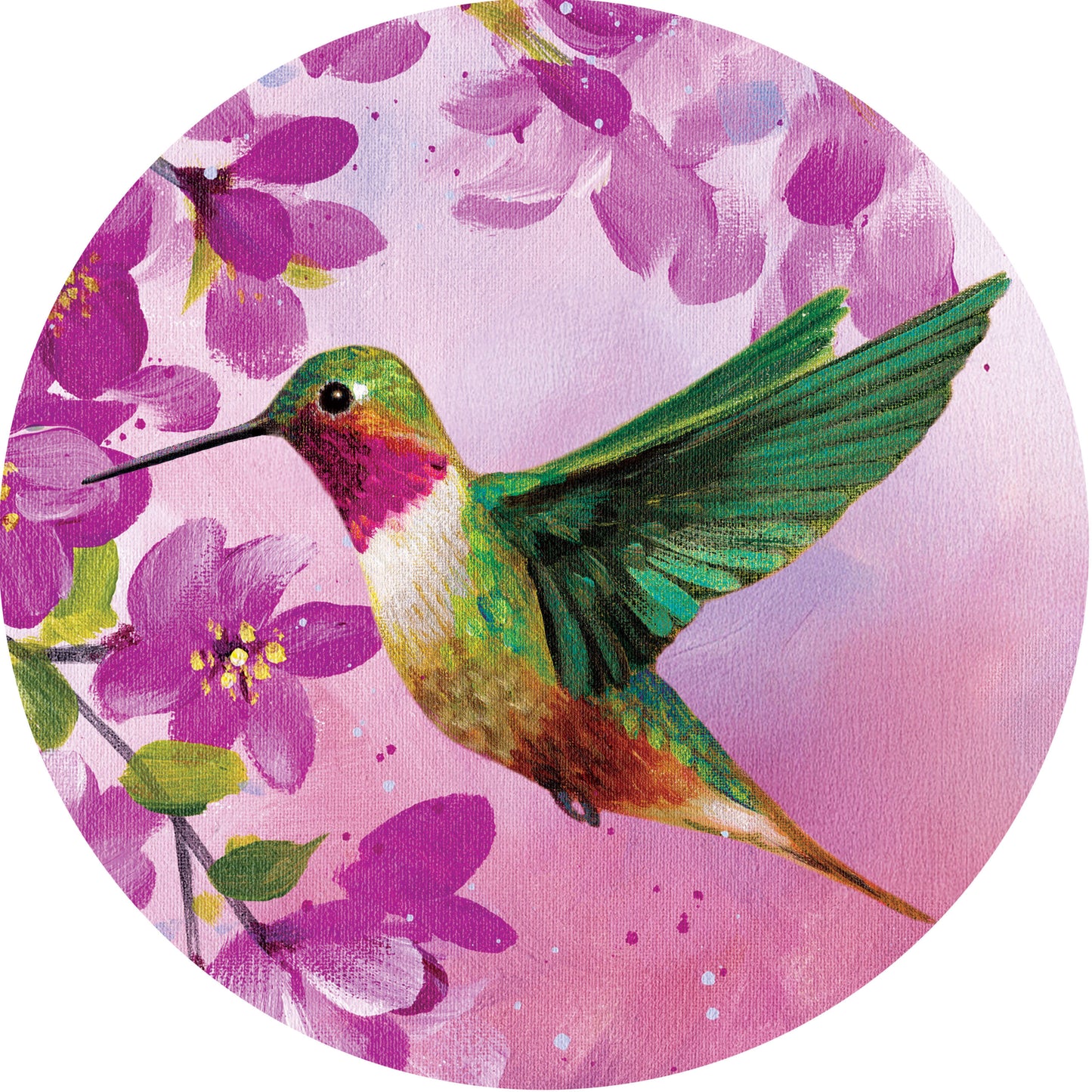 5827MG Custom Decor Accent Magnet Pink Hummingbird