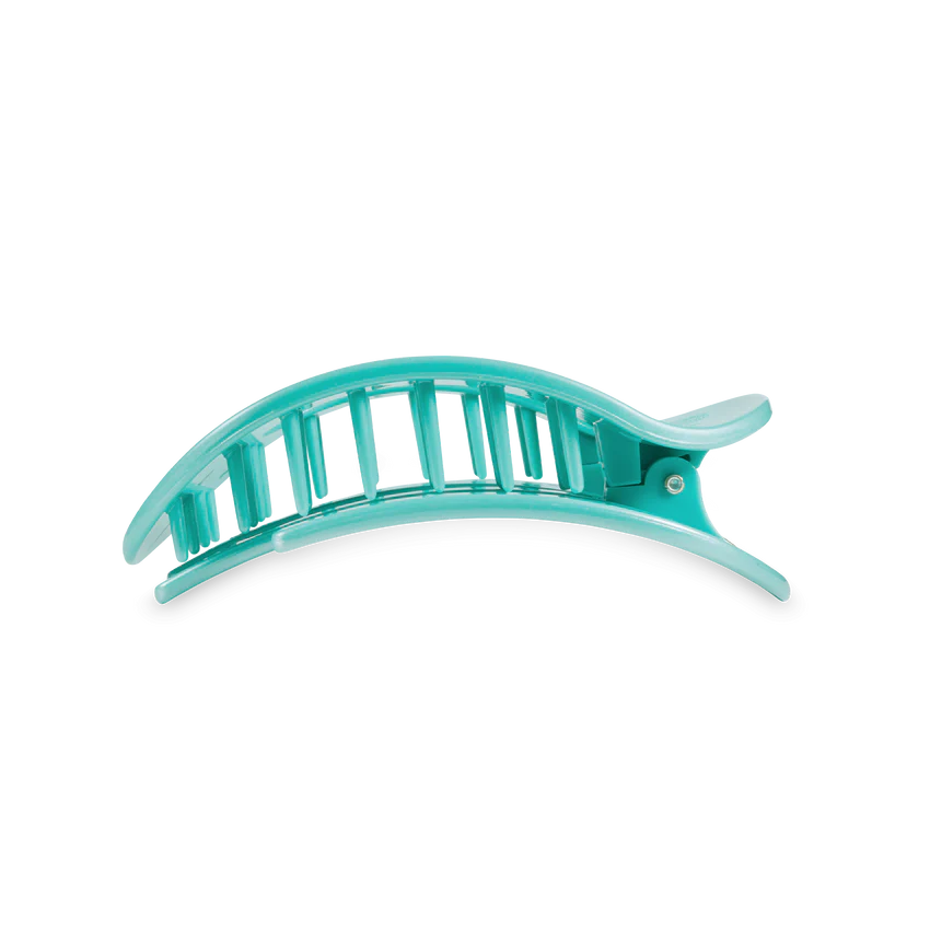 Teleties Totally Turquoise Flat Round Hair Clip - Medium