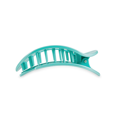 Teleties Totally Turquoise Flat Round Hair Clip - Medium