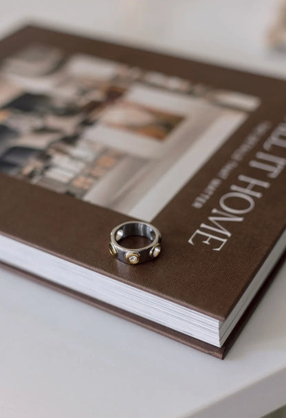 Chansuttpearls Leah Ring 18k Gold Plated Stainless Steel Water Resistant 0