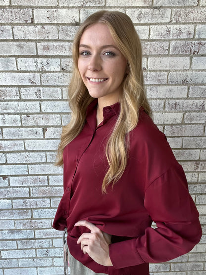 7660B-MR Grace and Emma Kathryn Button Up in Maroon 0