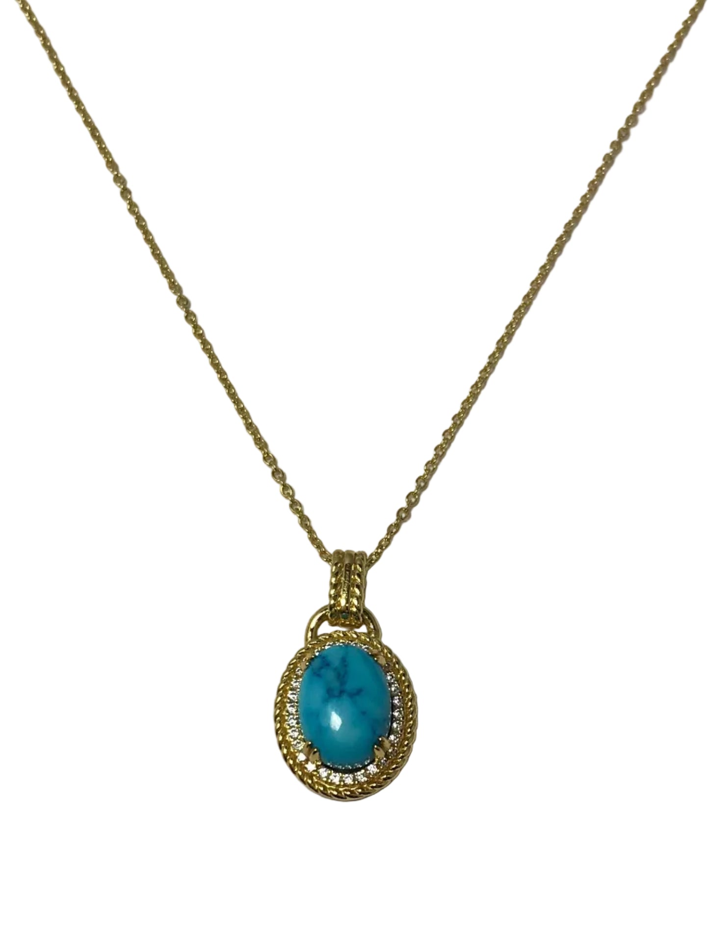 P0275TQ20 Lafonn Sterling Silver Gold Plated TURQUOISE 4.37CT