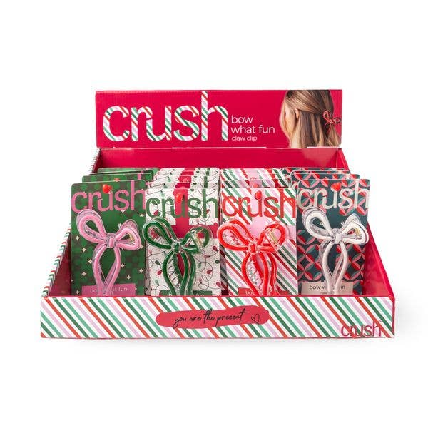 XCRBC24 Crush Christmas Bow What Fun Claw Clip 0