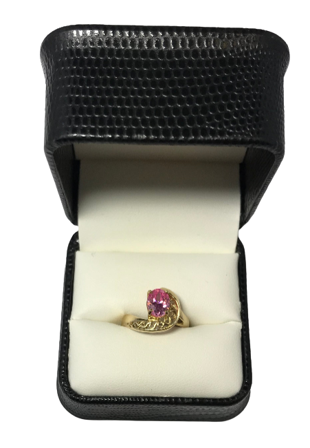 U 47813 10K Yellow Gold Pink Ice Ring