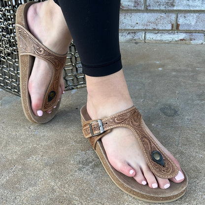 Sadie Mesa Hand-Tooled Sandals