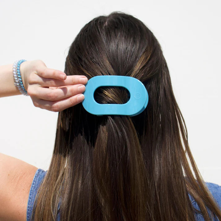 Teleties Medium Flat Round Hair Clip - Summer Sky