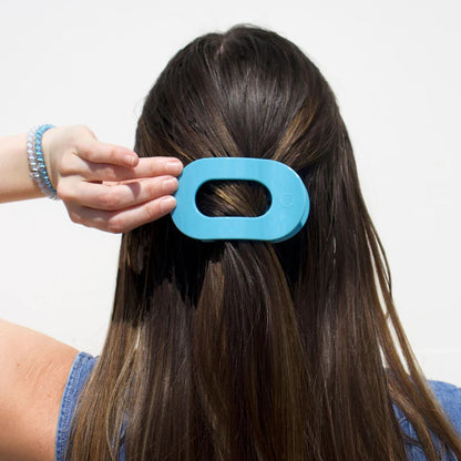 Teleties Medium Flat Round Hair Clip - Summer Sky