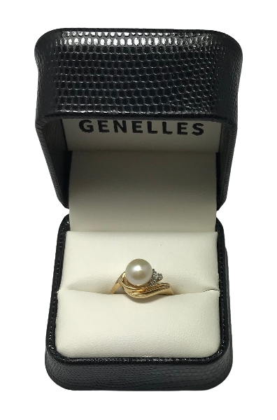 U 33654 14K Yellow Gold Pearl / Diamond Ring