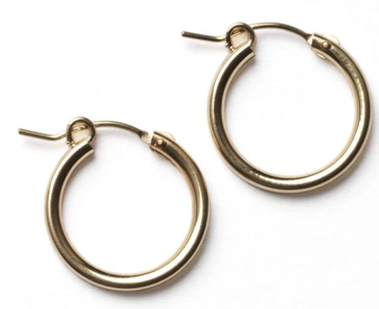 JF300 Southern Gates Gold Filled Sterling Silver 18mm Round Hoop Earrings
