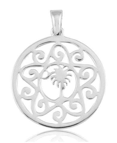 Southern Gates Scroll Framed Palmetto Tree And Moon Pendant