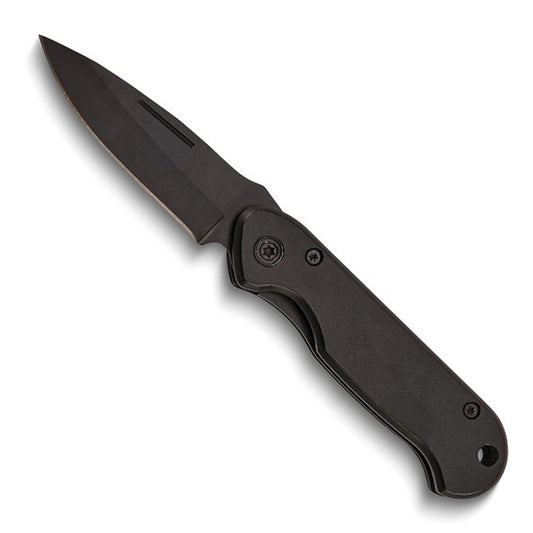Black Stainless Steel Locking Pocket Knife