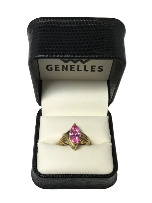 U 47813 10K Yellow Gold Marquise Pink Ice Ring