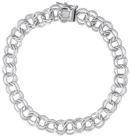 8" Large Double Link Curb Classic Bracelet - Rembrandt
