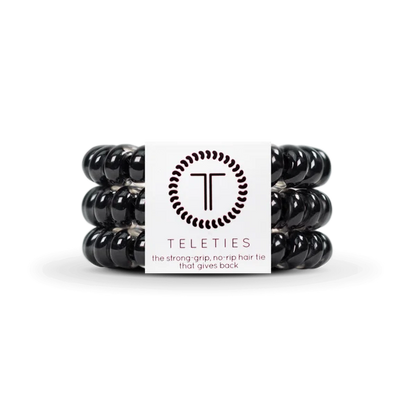 TT-L-001 Teleties Large Hair Ties Jet Black 0