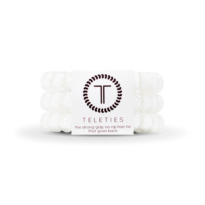 Teleties Large Hair Ties - Coconut White