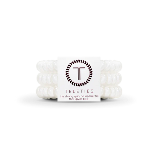 Teleties Small Hair Ties - Coconut White