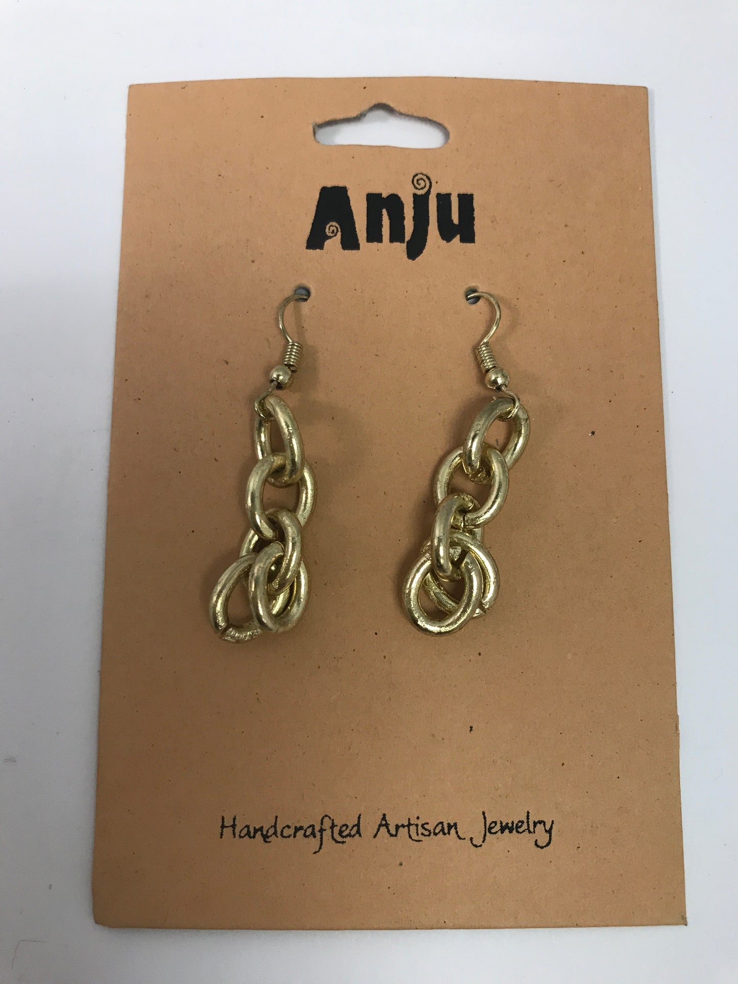 EL708G Brass Chain Link Earring