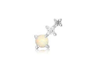 Ania Haie Silver Kyoto Opal Climber Barbell Single Earring