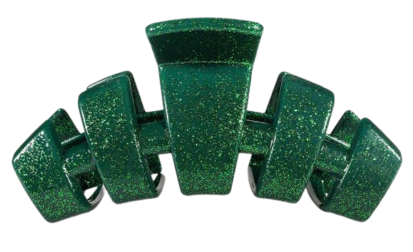 Teleties Classic Green Glitter Tiny Hair Clip