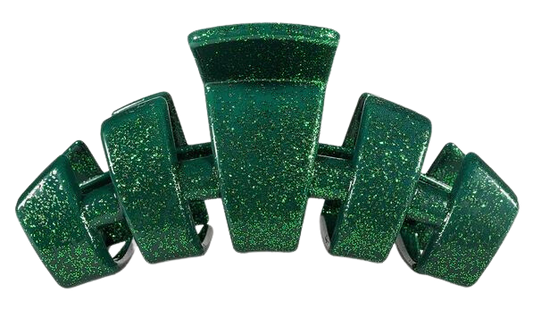 Teleties Classic Green Glitter Tiny Hair Clip