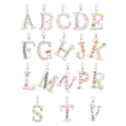 ME190227 Ganz Stitched Pattern Monogram Key Fobs 0