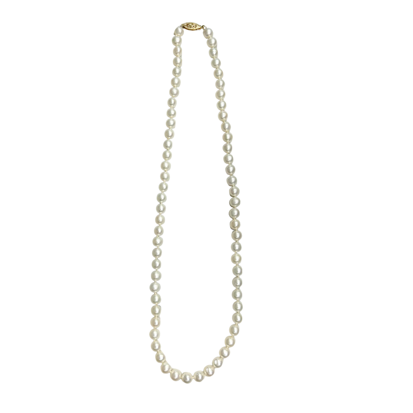 14K Yellow Gold 6X6.5MM Freshwater Pearl Necklace - 18"