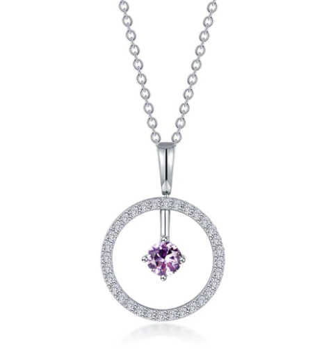 Lafonn Reversible Open Circle Birthstone Necklace - Amethyst