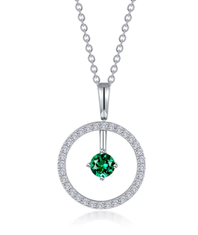 Lafonn Reversible Open Circle Birthstone Necklace - Emerald