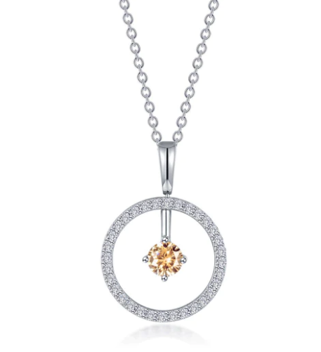 Lafonn Reversible Open Circle Birthstone Necklace - Yellow Topaz