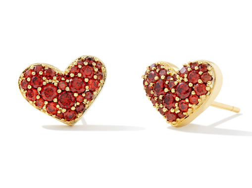 96008862611 Kendra Scott Ari Pave Crystal Heart Earrings