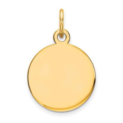 10XM537/18 10K Yellow Gold Plain .018 Gauge Round Disc Charm