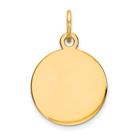 10XM537/18 10K Yellow Gold Plain .018 Gauge Round Disc Charm