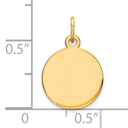 10XM537/18 10K Yellow Gold Plain .018 Gauge Round Disc Charm