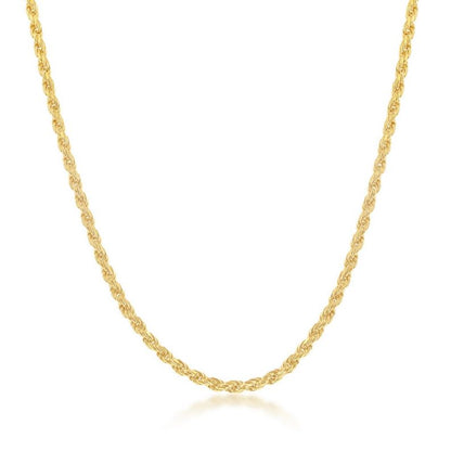 Sterling Silver Gold Plated 1.5mm Rope Chain - 16"
