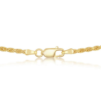 Sterling Silver Gold Plated 1.5mm Rope Chain - 16"