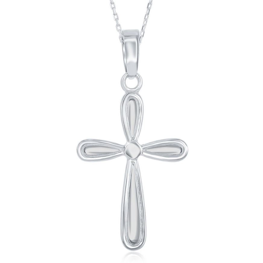 Sterling Silver Small Rounded Cross Pendant