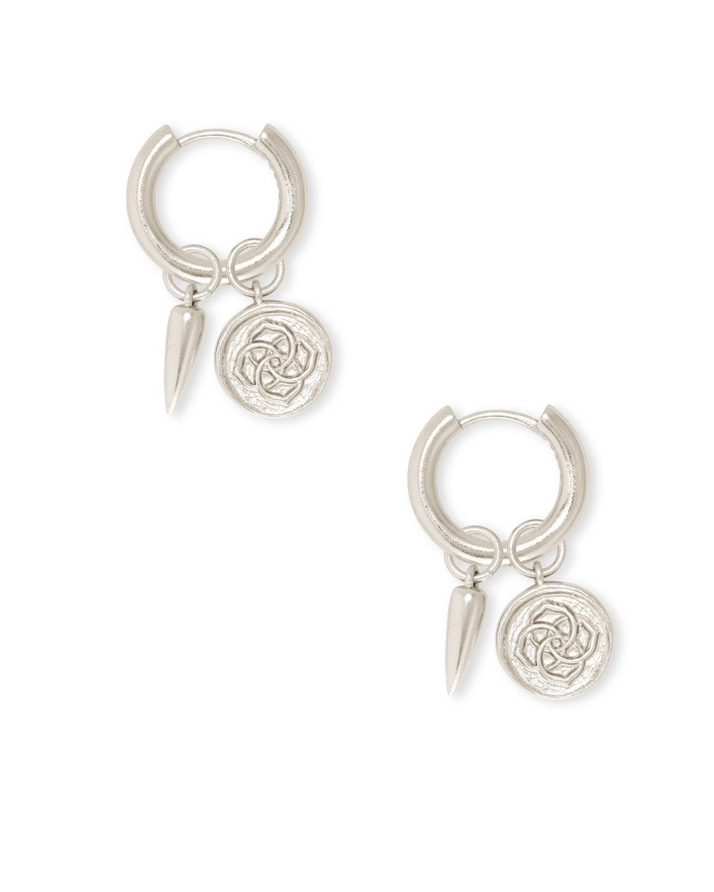 Kendra Scott Dira Coin Huggie Earrings in Silver
