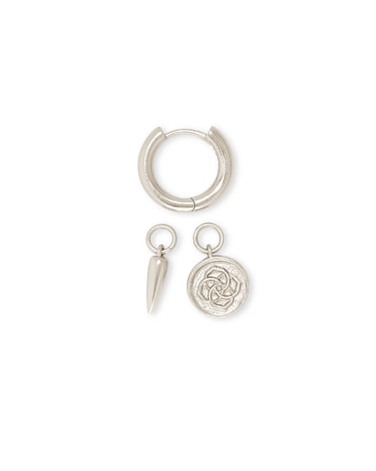 Kendra Scott Dira Coin Huggie Earrings in Silver