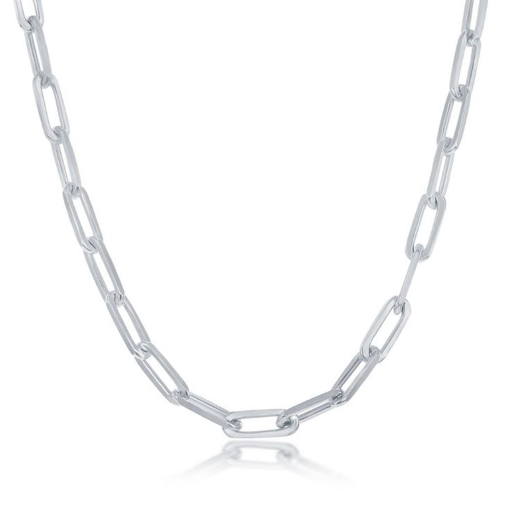 Sterling Silver 5.5mm Paper Clip Chain - 16"