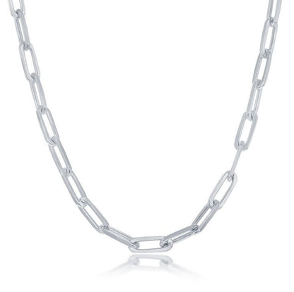 Sterling Silver 5.5mm Paper Clip Chain - 16"