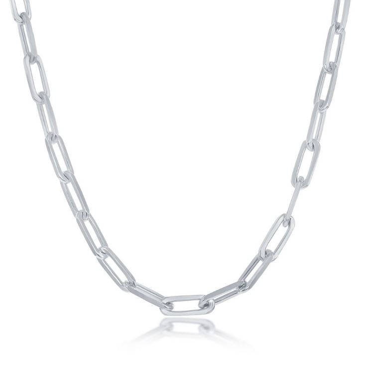 Sterling Silver 5.5mm Paper Clip Chain - 18"