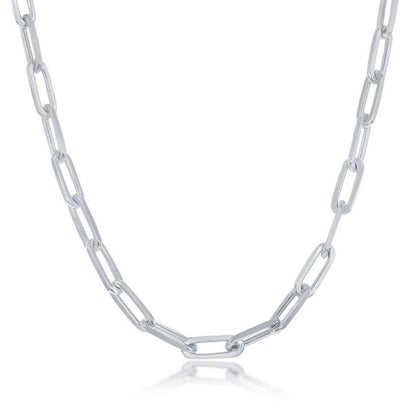 Sterling Silver 5.5mm Paper Clip Chain - 18"