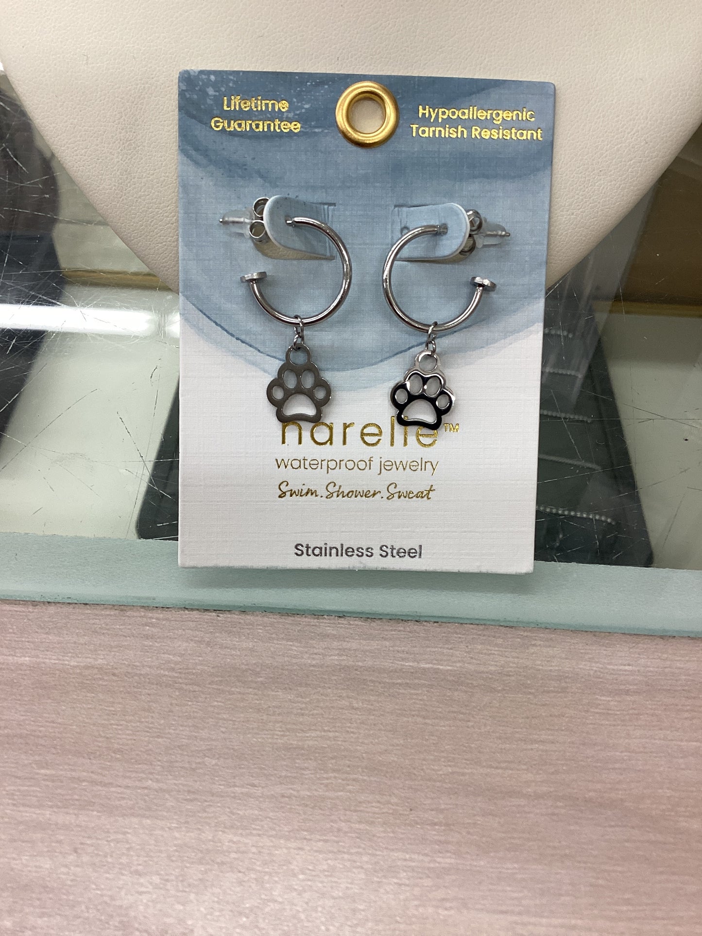 10170 Narelle Paw Print Hoop Earrings 0