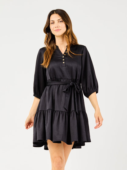 65098 Mary Square Talia Dress in Jet Black